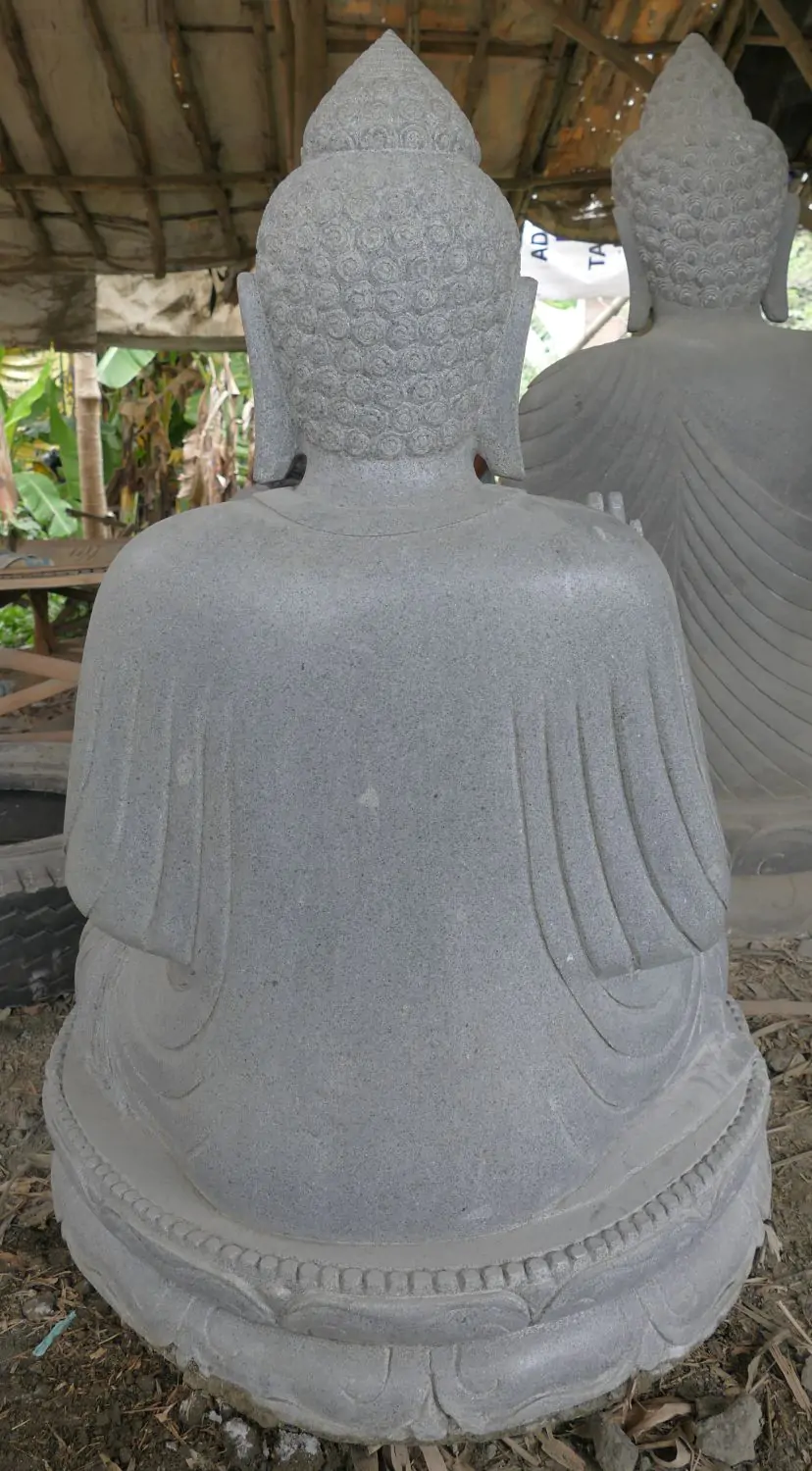  Product image 12 of the product “Seated Buddha made of Riverstone in Abhaya Position - gesture of fearlessness, H.108 cm. ”